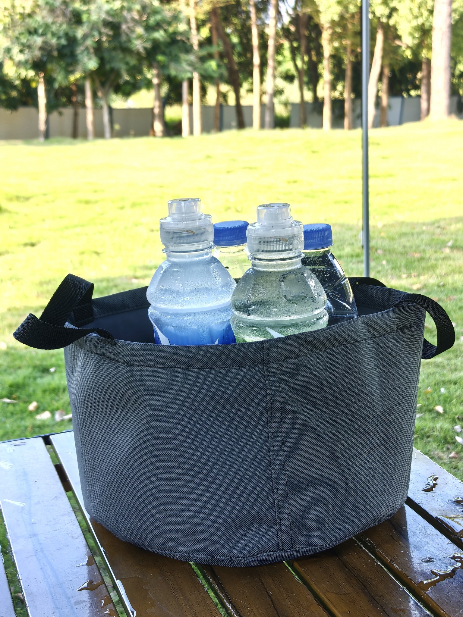 Portable Water Bucket Pail for Camping Water & Ice Storage Cool Can Beverage Storage Fabric Pail 