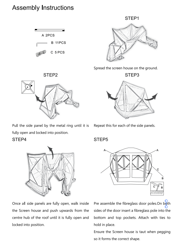 One Bedroom Ultralight Dome Tent Easy Set-Up Aluminum Pole Ventilation Fabric for Glamping Sunshade