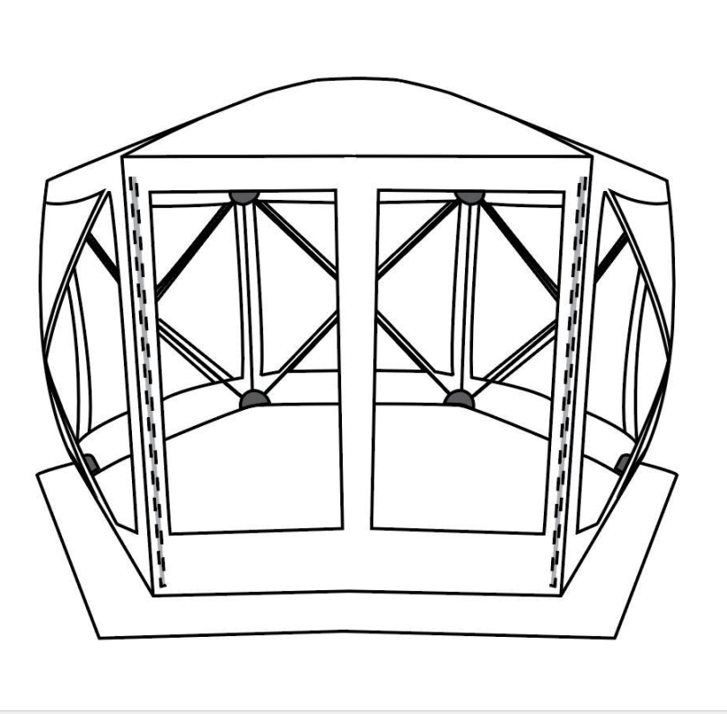 One Bedroom Ultralight Dome Tent Easy Set-Up Aluminum Pole Ventilation Fabric for Glamping Sunshade