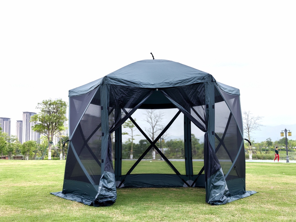 One Bedroom Ultralight Dome Tent Easy Set-Up Aluminum Pole Ventilation Fabric for Glamping Sunshade