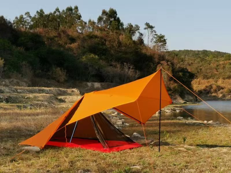 2-Person Four-Season Ultralight Waterproof Trekking Pole Double Layer Pyramid Camping Tent 