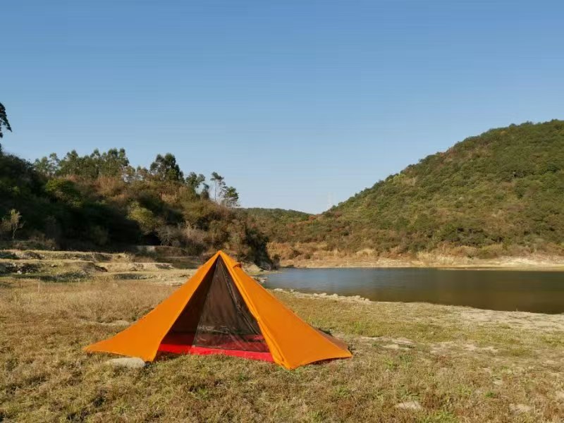 2-Person Four-Season Ultralight Waterproof Trekking Pole Double Layer Pyramid Camping Tent 