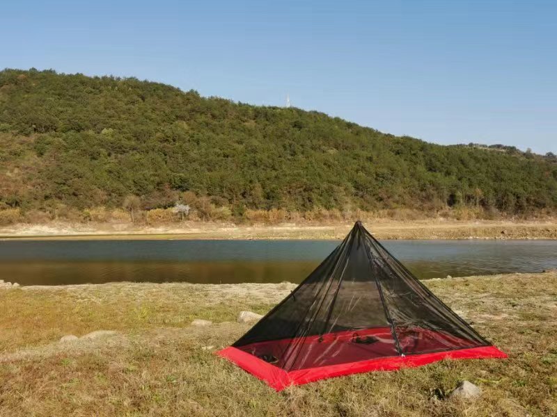 2-Person Four-Season Ultralight Waterproof Trekking Pole Double Layer Pyramid Camping Tent 