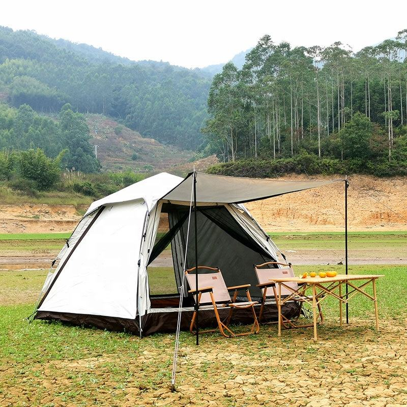 Automatic Outdoor Family Camping Tent with Sunshade Fiberglass Pole for Glamping Fishing & Camping