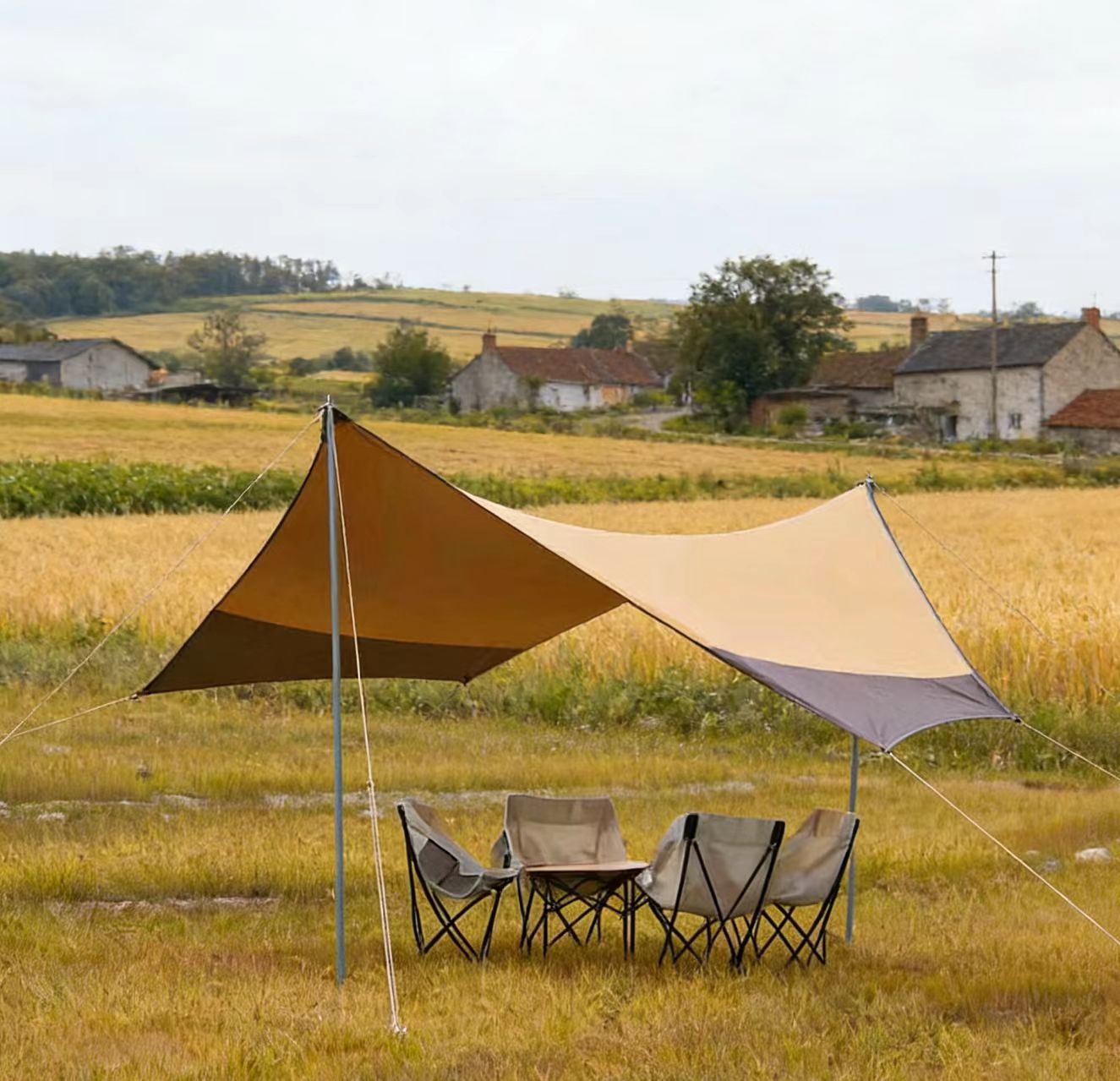 Ultralight Outdoor Camping Shelter Sunshade Rain Fly Camping Tarp Custom Skyline