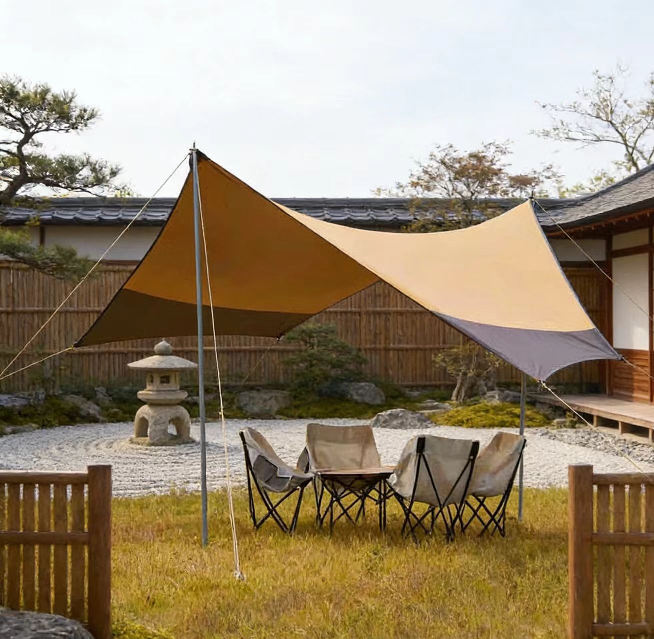 Ultralight Outdoor Camping Shelter Sunshade Rain Fly Camping Tarp Custom Skyline