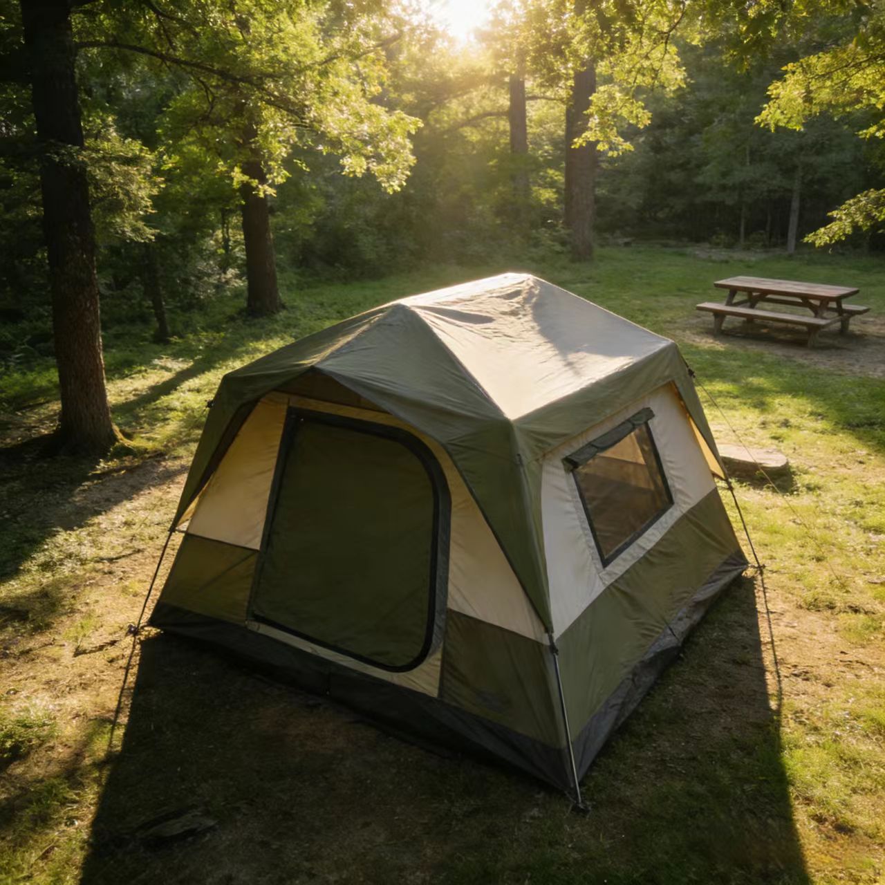 Waterproof Double Layer 3-4 Person Lightweight Traveling Hiking Tent for Outdoor Camping