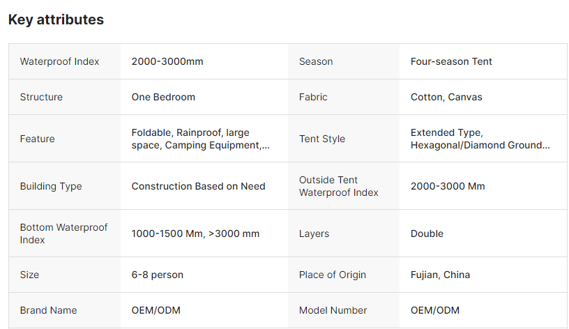 Factory Wholesale Four-season 6-8 Person Family Camping Dome Tent 