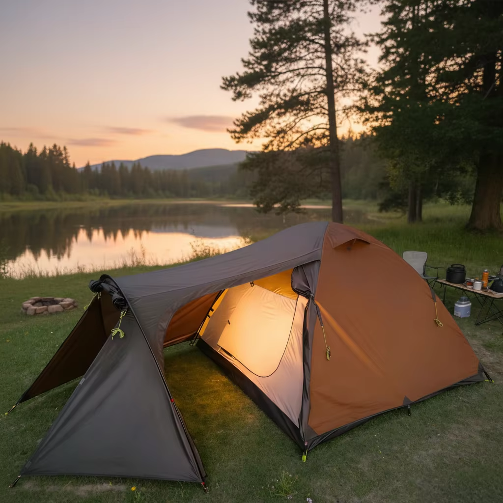 Lightweight Four-Season Dome Tent for 3-4 Person Camping Bike Traveling