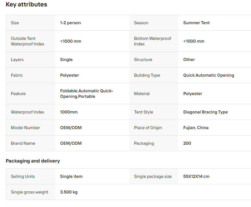 Beach Summer Sunshade Foldable Portable Automatic Quick-Opening Camping Picnic Fishing Hiking