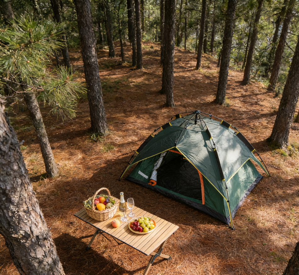 One-Bedroom Automatic Open Double Layer Family Camping Tent