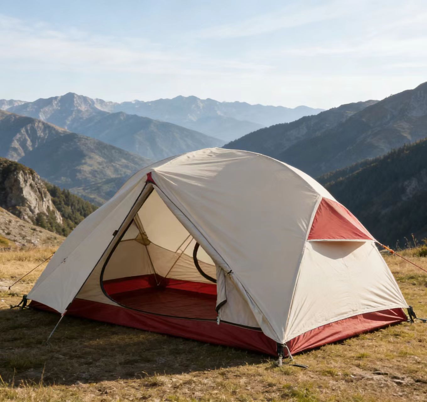 Family Dome Tent Lightweight 2-3 Person Four-Season Waterproof Backpack Tent Hiking Bike Travelling 