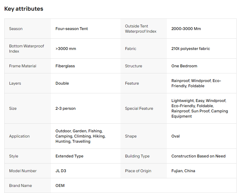 Family Dome Tent Lightweight 2-3 Person Four-Season Waterproof Backpack Tent Hiking Bike Travelling 