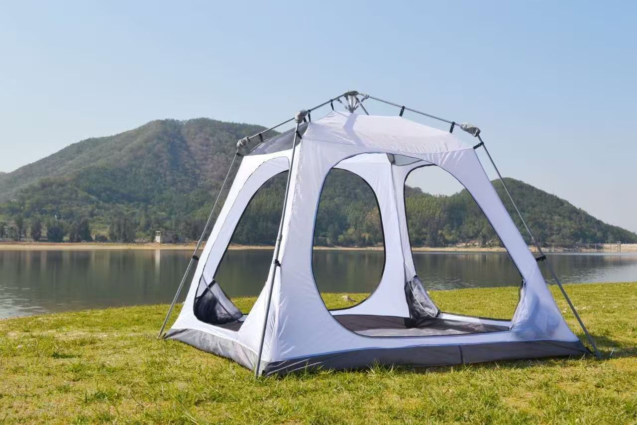 Auto Frame Easy Set up 4 Season Extended Type Strong Double Layer Family Camping 4-5 Person Tent 