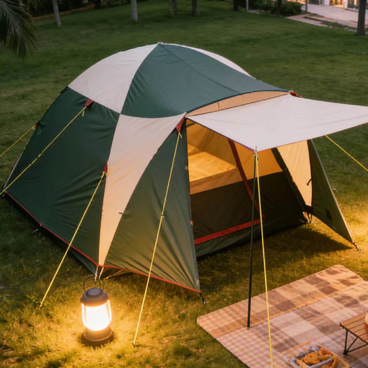 Custom Dome Tent Durable 2-3 Person Outdoor Camping Tent Silver Coated Sun Protect Rainproof Waterproof