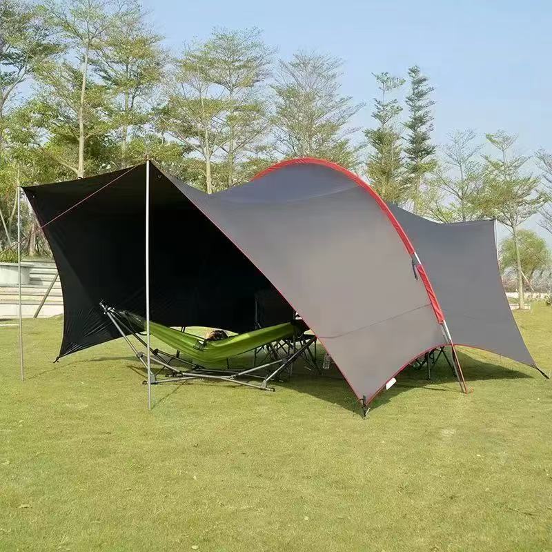 Outdoor Camping Sunshade Canopy Big Size Car Park Traveling Awning Family Outdoor Black Coating 