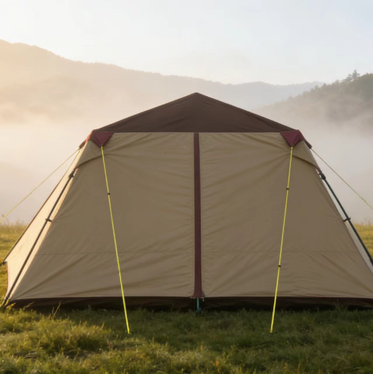 Durable 6-8 Person Family Outdoor Camping Tent Two Bedroom One Living Room Waterproof Windproof 